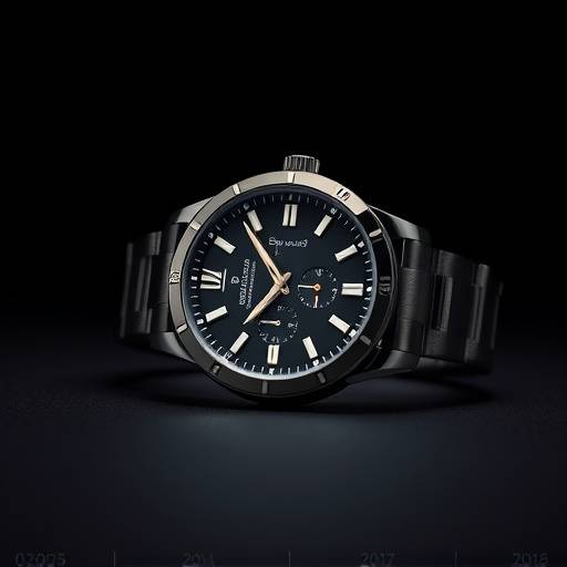 Fotografia di prodotto di alta gamma per un orologio di lusso su sfondo scuro e minimalista.