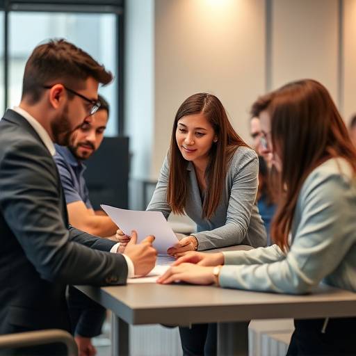 Team di professionisti al lavoro in un ambiente dinamico e collaborativo.